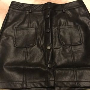 Black leather skirt